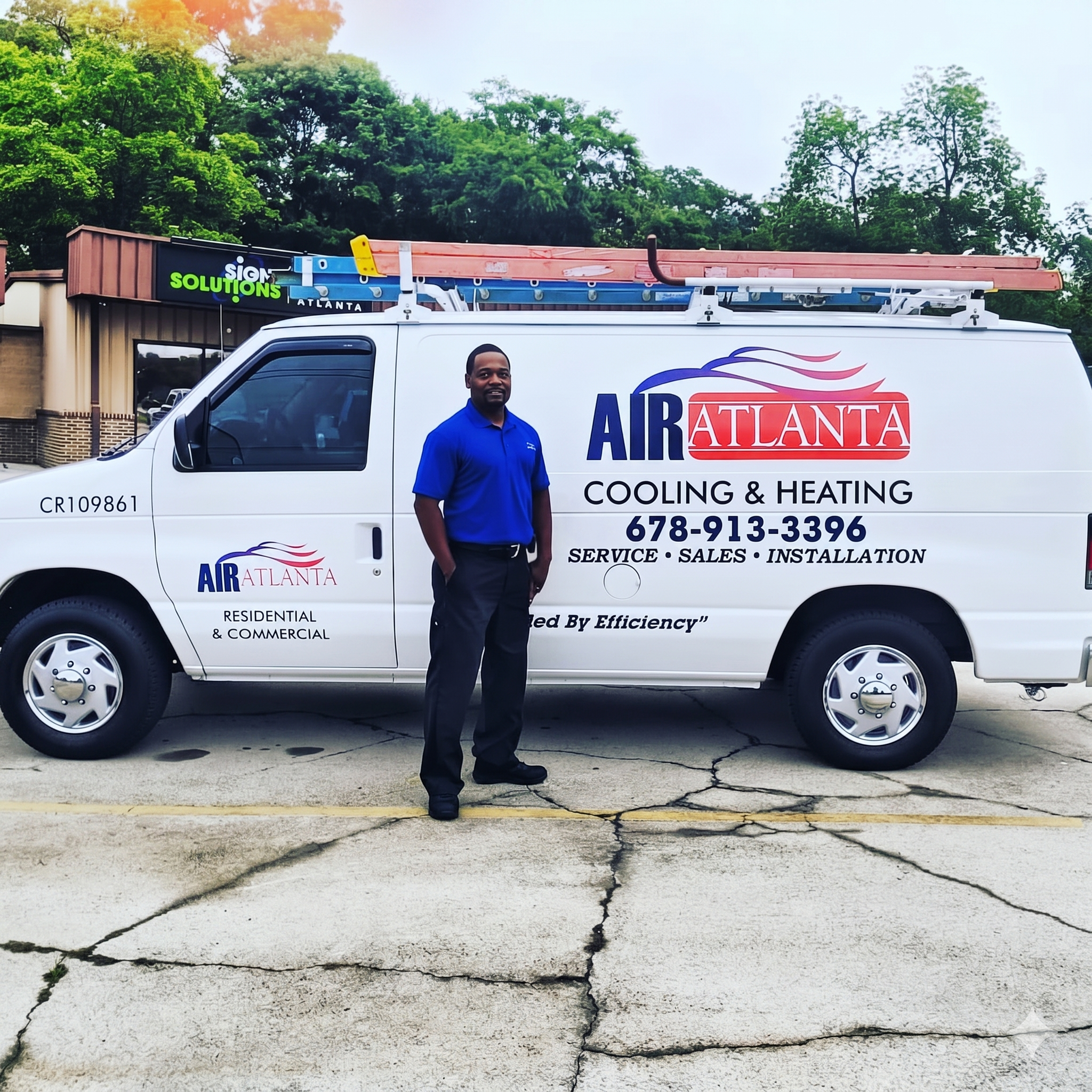 HVAC technician at work